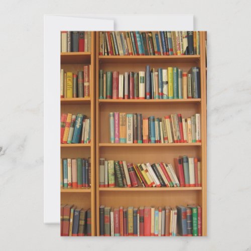 Bookshelf background invites