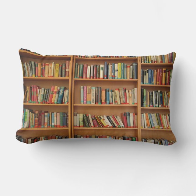 Bookshelf background lumbar pillow (Front)