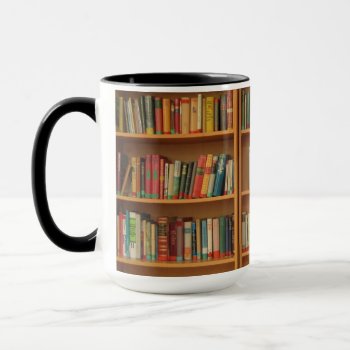 Bookshelf Background Mug by Argos_Photography at Zazzle