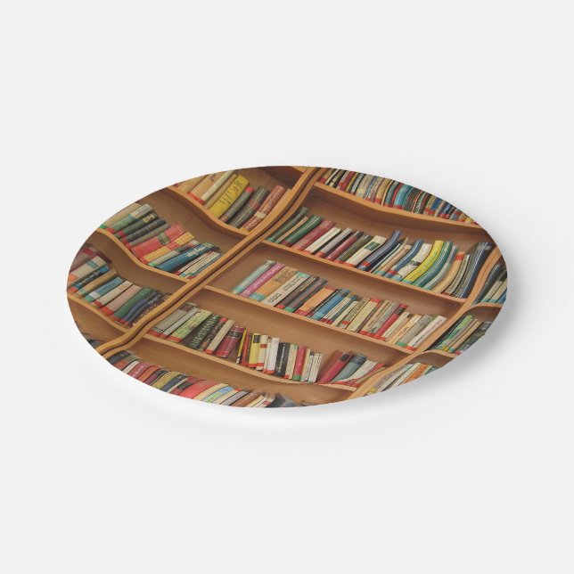 Bookshelf background paper plates (Angled)