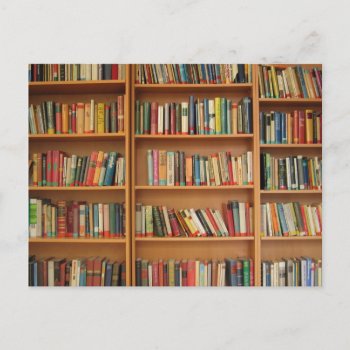 Bookshelf Background Postcard by Argos_Photography at Zazzle