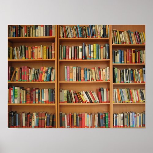 Bookshelf background poster