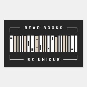 Bookshelf Barcode Rectangular Sticker