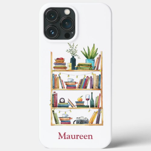 Bookshelf Book Lover Personalized iPhone 13 Pro Max Case