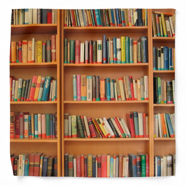 Bookshelf Books Library Bookworm Reading Bandana (Front)