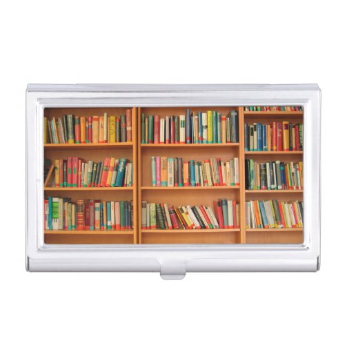 Bookshelf Books Library Bookworm Reading Business Card Holder