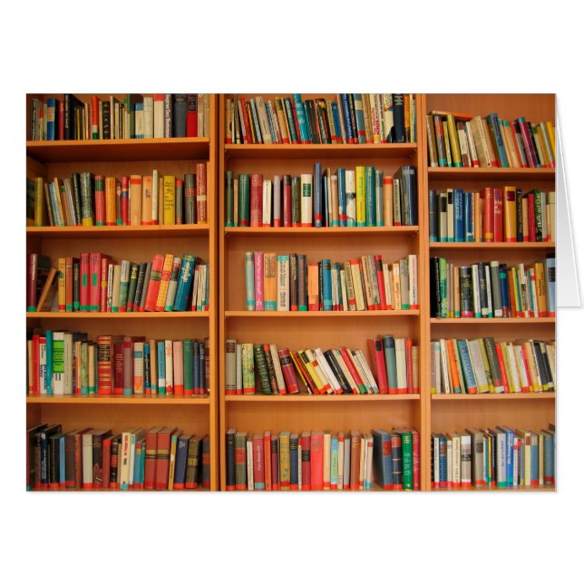 Bookshelf Books Library Bookworm Reading Card (Front Horizontal)
