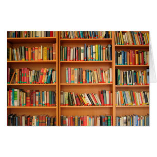 Bookshelf Books Library Bookworm Reading Card