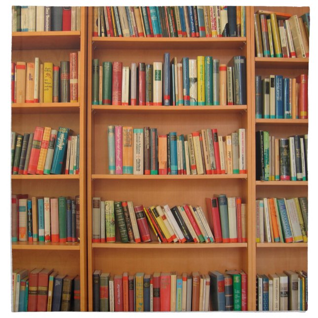 Bookshelf Books Library Bookworm Reading Cloth Napkin (Front)