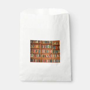 Bookshelf Books Library Bookworm Reading Favor Bag