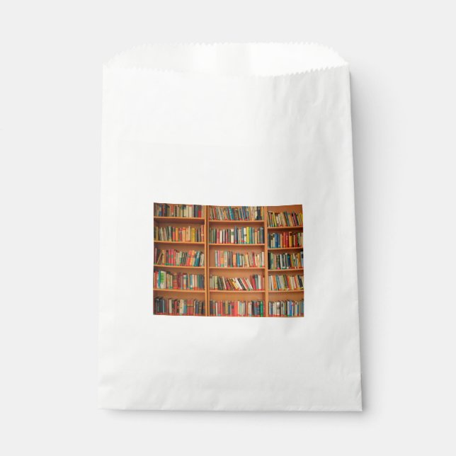 Bookshelf Books Library Bookworm Reading Favor Bag (Front)