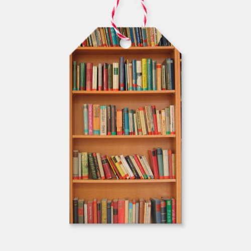Bookshelf Books Library Bookworm Reading Gift Tags