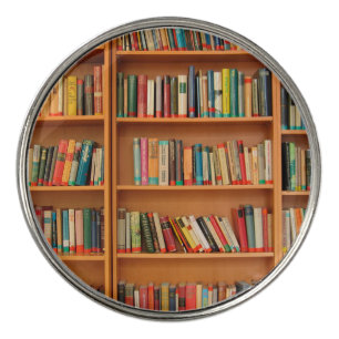 Bookshelf Books Library Bookworm Reading Golf Ball Marker