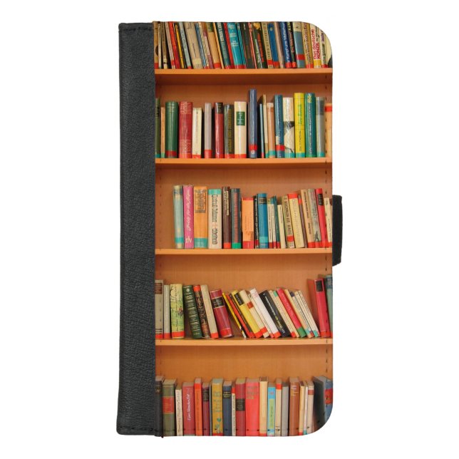 Bookshelf Books Library Bookworm Reading iPhone Wallet Case (Front)