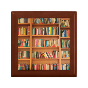 Bookshelf Books Library Bookworm Reading Jewelry Box