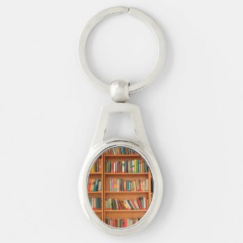 Bookshelf Books Library Bookworm Reading Keychain by accessoriesstore at Zazzle