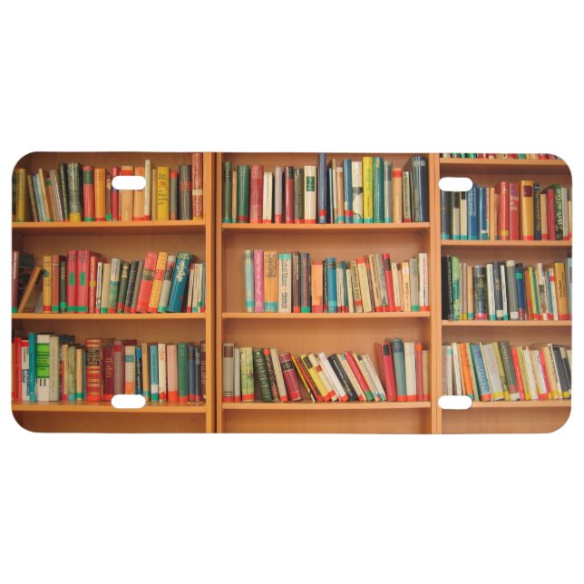 Bookshelf Books Library Bookworm Reading License Plate (Front)