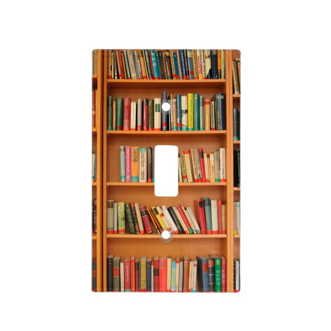 Bookshelf Books Library Bookworm Reading Light Switch Cover (Front)