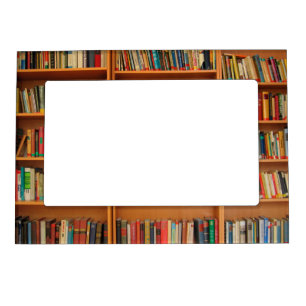Bookshelf Books Library Bookworm Reading Magnetic Picture Frame