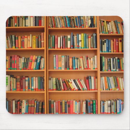 Bookshelf Books Library Bookworm Reading Mouse Pad