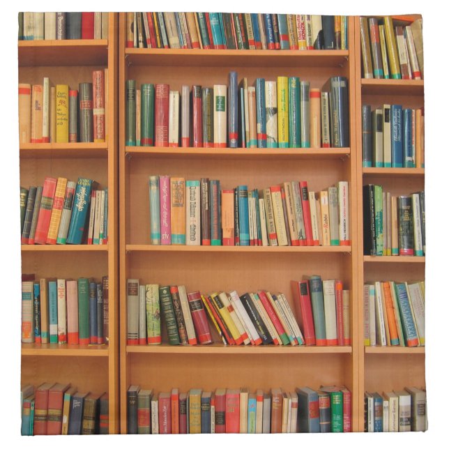 Bookshelf Books Library Bookworm Reading Napkin (Front)
