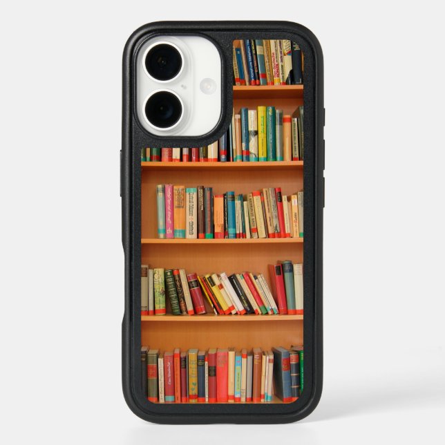 Bookshelf Books Library Bookworm Reading Otterbox iPhone Case (Back)