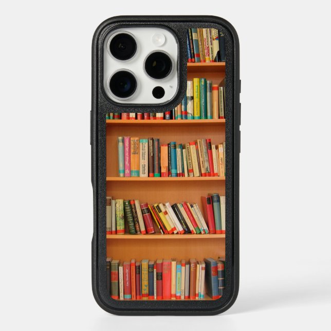 Bookshelf Books Library Bookworm Reading Otterbox iPhone Case (Back)