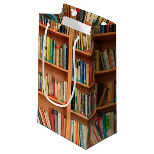 Bookshelf Books Library Bookworm Reading Small Gift Bag