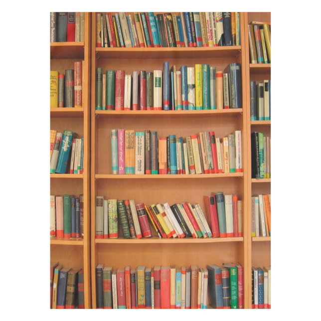 Bookshelf Books Library Bookworm Reading Tablecloth (Front)