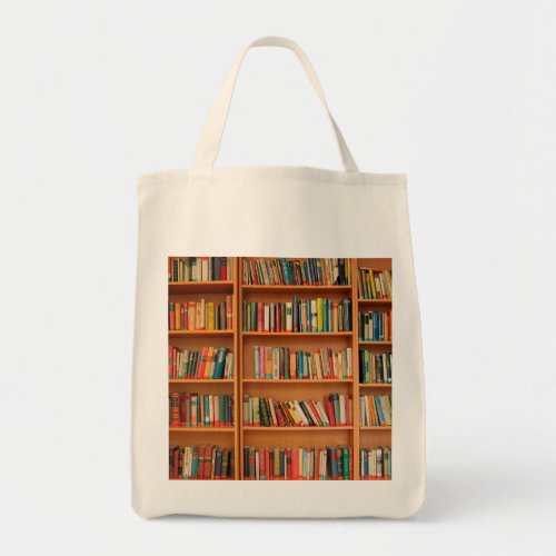 Bookshelf Books Library Bookworm Reading Tote Bag