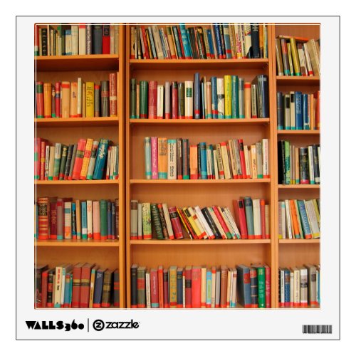 Bookshelf Books Library Bookworm Reading Wall Sticker