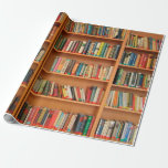 Bookshelf Books Library Bookworm Reading Wrapping Paper