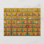 Bookshelf Pattern Postcard at Zazzle