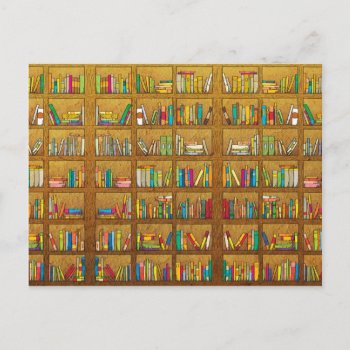 Bookshelf Pattern Postcard by tsg_pictures at Zazzle