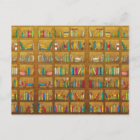 Bookshelf Pattern Postcard