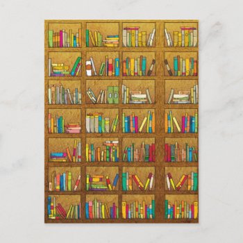 Bookshelf Pattern Postcard by tsg_pictures at Zazzle