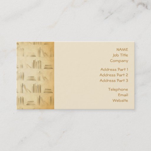 Customizable Bookshelf Pattern. Vintage Style Look Background. Business Card Template