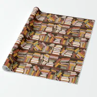 Bookshelf Pattern Wrapping Paper