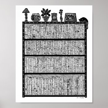 Bookshelf Poster by elihelman at Zazzle
