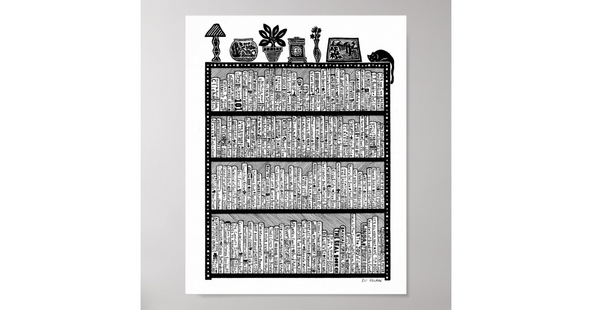 Bookshelf Poster Zazzle