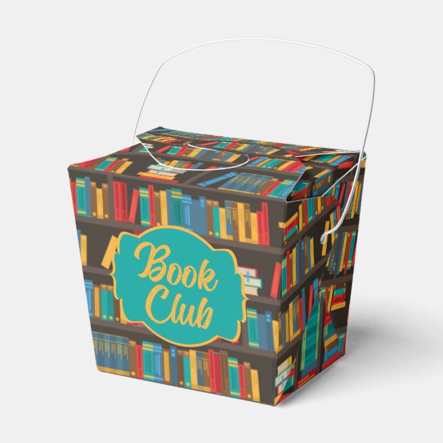 Bookshelf Reading Love Favor Boxes (Front Side)