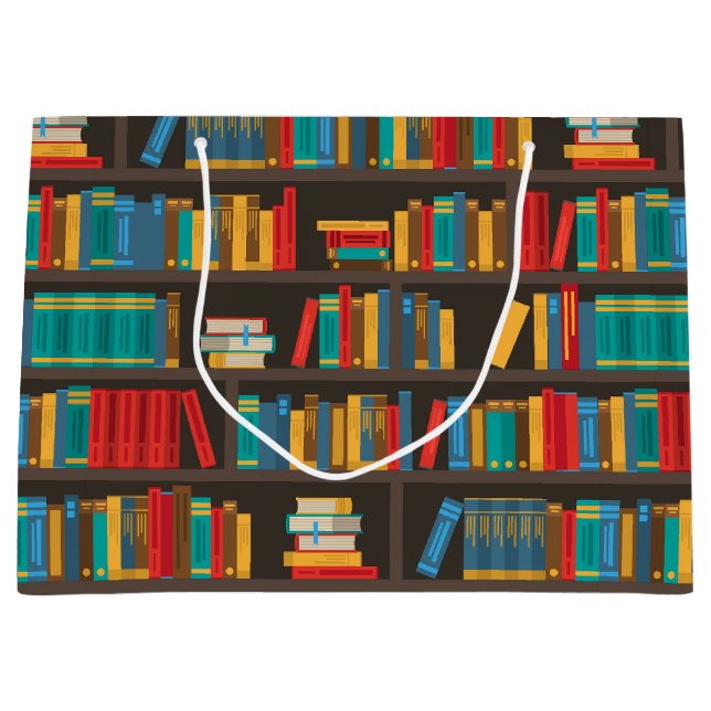Bookshelf Reading Love Large Gift Bag (Front)