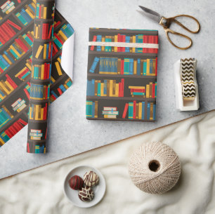 Bookshelf Reading Love Wrapping Paper