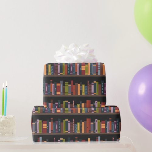 Bookshelf Reading Wrapping Paper