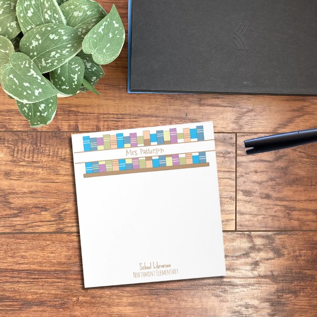 Bookshelf School Librarian Personalized Notepad (Creator Uploaded)