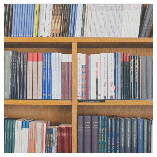 Bookshelf Themed, Neatly Set Wooden  Bookshelves A Fabric