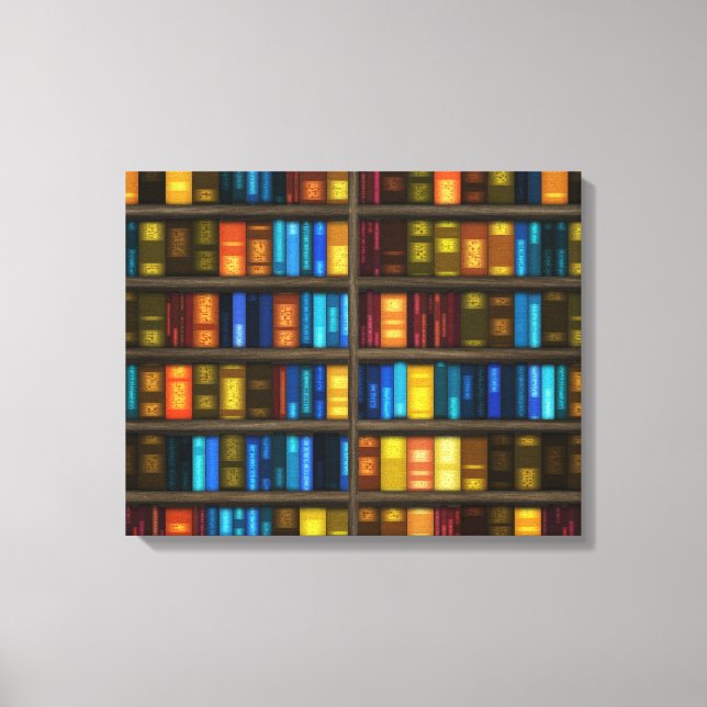 Bookshelves 1 Wrapped Canvas Print (Front)