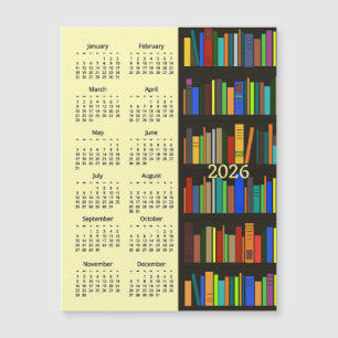 Bookshelves 2026 Calendar Magnetic Card