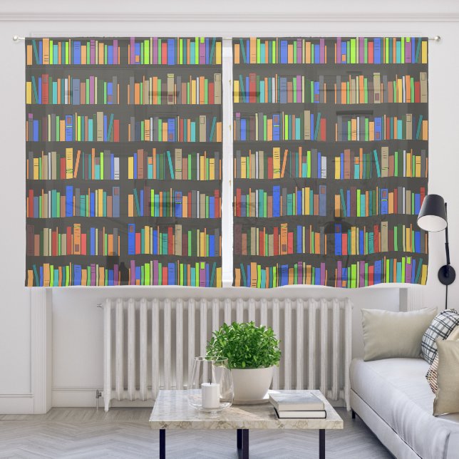 Bookshelves Design Curtain (Living Room)