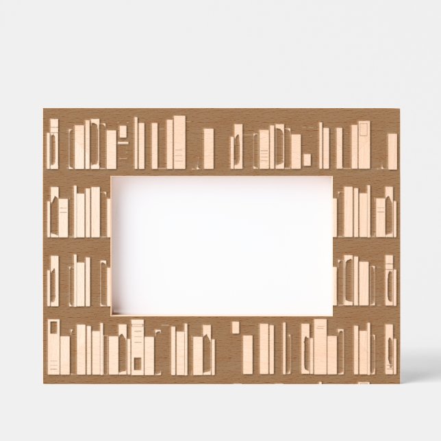 Bookshelves Laser Etched Picture Frame Engraved Frames (Front)